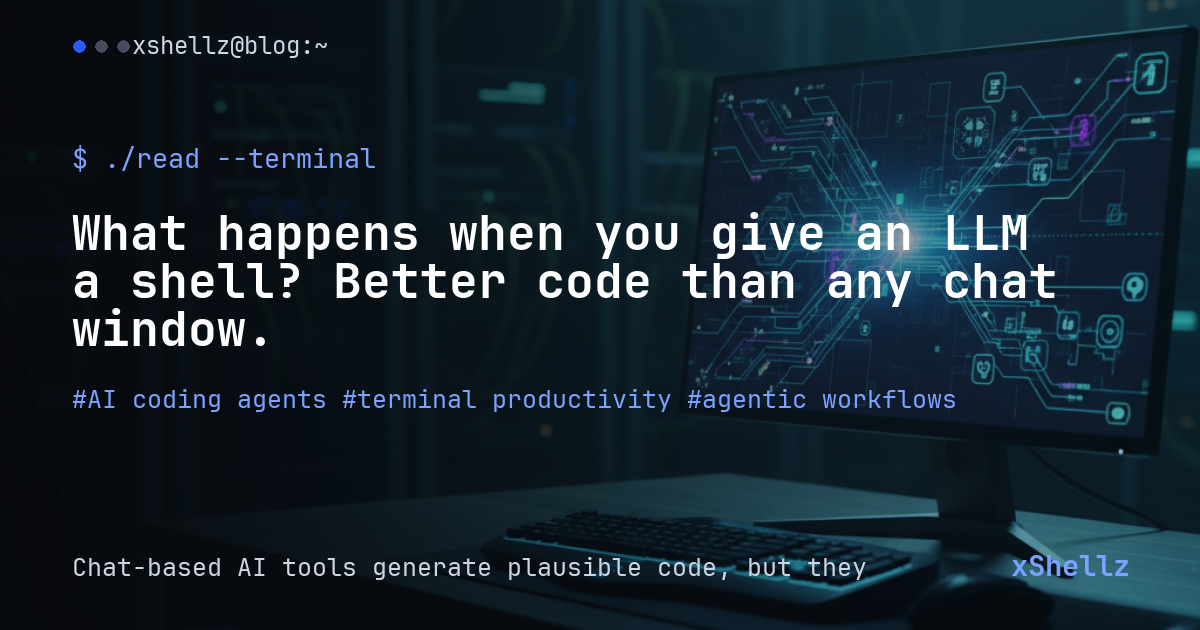 What happens when you give an LLM a shell? Better code than any chat window.